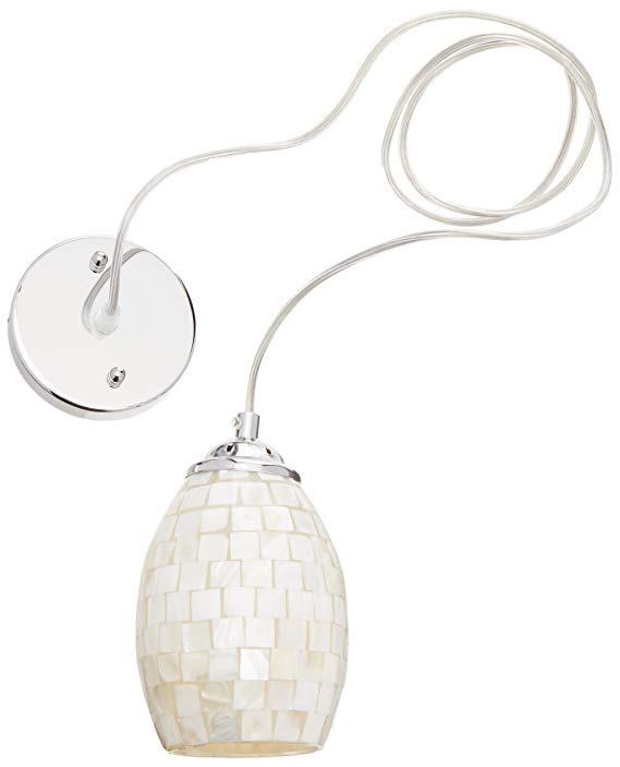 Chloe Lighting CH3CR31CM04-DP1 Ravenna Mosaic 1 Light Mini Ceiling Pendant with Shade, 6.5 x 4.84 x 4.84", Silver