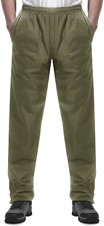 iCreek Men's Rain Pants Waterproof Over Pants Windproof Lightweight Hiking Pants Work Rain Outdoor for Golf, Fishing