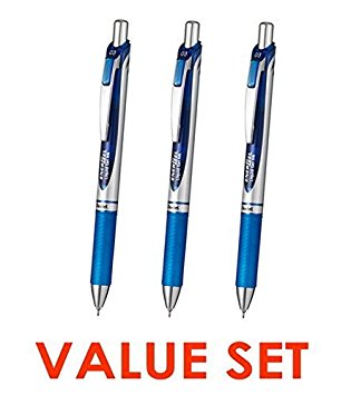 Pentel Energel Deluxe RTX Retractable Liquid Gel Pen,Ultra Micro Point 0.3mm, Fine Line, Needle Tip, Blue Ink-Value Set of 3 (With Our Shop Original Product Description)