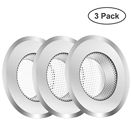 Helect 3-Pack Kitchen Sink Strainer Stainless Steel Drain Filter Strainer with Large Wide Rim 4.5" for Kitchen Sinks