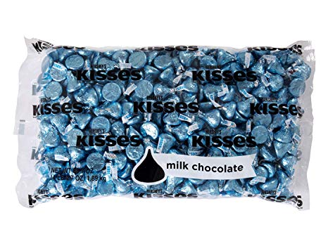 HERSHEY'S KISSES Chocolate Candy, Halloween Candy, Light Blue, 4.1 Pounds Bulk Candy