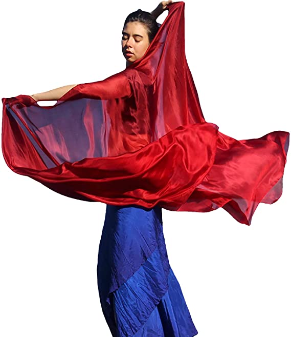 Nahari Silks Womens 100% Silk Dance Scarves Shawls Wraps Solid Colors