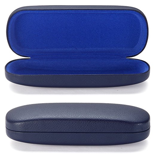 ALTEC VISION Medium Protective Hard Shell Glasses Case for Eyeglasses and Sunglasses with Microfiber Cleaning Cloth - Choose Your Color