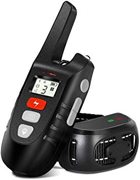 Shock Collar for Dogs - Dog Training Collar with Remote w/3 Training Modes, Beep, Vibration and Shock, Rechargeable 100% Waterproof Collar, Up to 1500Ft Remote Range