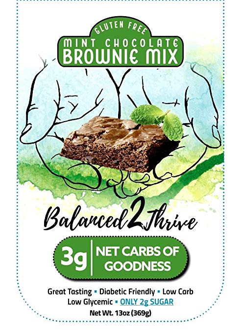 Balanced2Thrive Gluten Free Low Carb Mint Chocolate Diabetic Friendly Brownie Mix