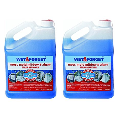 Wet and Forget 800006 1 Gallon Outdoor Moss Mold Mildew Cleaner Remover, 2-Pack