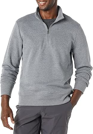 Amazon Essentials Mens Long-Sleeve Quarter-Zip Fleece Sweatshirt