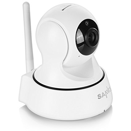 SANNCE Wifi 720P IP Camera, Home Security Wireless IP Camera with Motion Detection and Two-Way Audio Pan/Tilt Night Vision Baby Monitor (White)