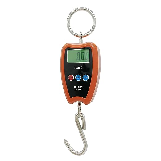 Outmate Digital Crane Scale 300kg/660lbs 200kg/440lbs with LED Handheld Mini Hanging Scale for Garage Farm Hunting Fishing Etc(200kg/Plastic Shell/Orange)