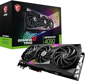 MSI GeForce X Trio 24G Carte Graphique, GPU RTX 4090, GDDR6X 24GB (21Gb/s|384-bit), PCIe 4.0, TRI FROZR 3 (3 x Fans TORX 5.0), Mode Gaming & Silent, RGB, HDMI 2.1a, DisplayPort 1.4a