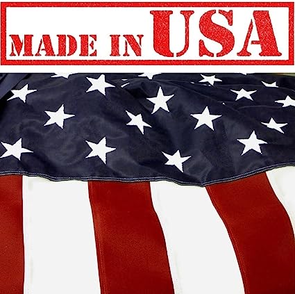 US Flag Factory - 3x5 FT U.S. AMERICAN FLAG (Embroidered Stars & Sewn Stripes) Outdoor Hercules HERC Polyester Flag - Commercial Grade, Long-Lasting - 100% Made in USA (3' x 5') - Premium Quality