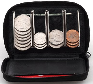 Coin Purse With Coin Sorter - Quick Change On The Go - Trusty Coin Pouch For Pocket, Purse Or Car