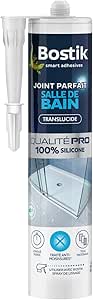 Bostik Mastic d’Étanchéité Joint Parfait Salle de Bain – Jointe Tous Matériaux – Traité Anti-Moisissures – Longue Durée – Formule 100% Silicone – Couleur : Transparent – 280 ml