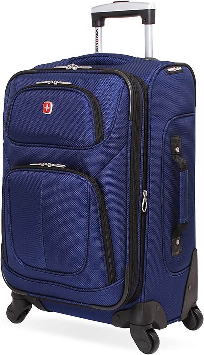 SwissGear Sion Softside Expandable Roller Luggage, Blue, Carry-On 21-Inch, Sion Softside Expandable Roller Luggage