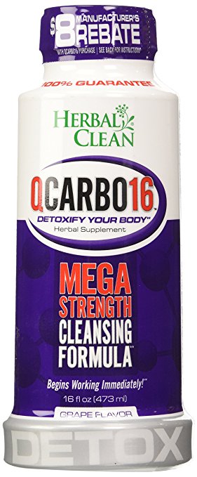 BNG Enterprises Herbal Clean QCarbo16 with Eliminex Mega Strength Cleansing Formula Grape 16 oz.