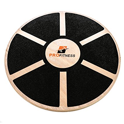 ProFitness Wooden Balance Board (15.5-inch by 3.1-inch) - Exercise, Fitness and Physical Therapy - Non-Slip Safety Top - Tone Muscles, Strengthen Core and Injury Rehab