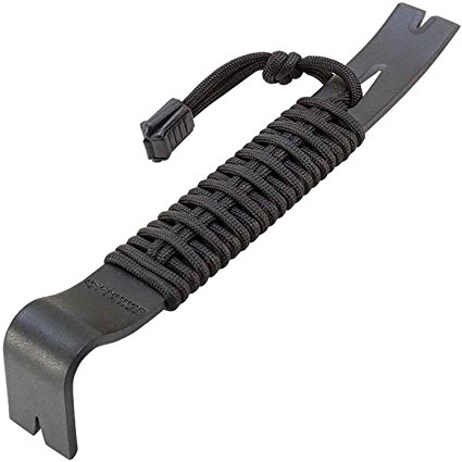 Schrade SCHPB1BK 8" Black Powder Coated SK5 550 Paracord Wrapped Pry Bar, Box Packaging