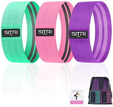 SITRI resistance Bands/Exercise Bands Set Men/Women, Exercise Bands for Legs & Butt, Non-Slip Workout Bands With 3 Resistance Levels, Durable Strong Fitness Bands for Pilates, Yoga and Body Building