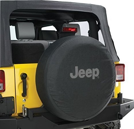 Jeep Wrangler Black Denim W/ Logo Spare Tire Cover 32-33 Inch Mopar OEM