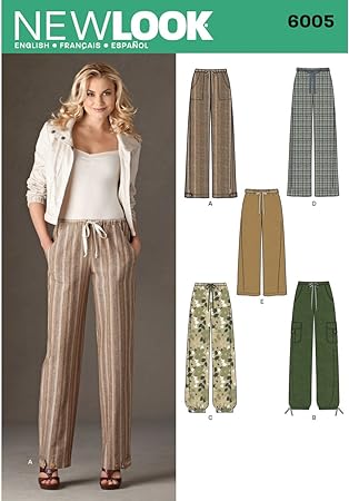 New Look Sewing Pattern 6005 Misses' Pants, Size A (10-12-14-16-18-20-22), White