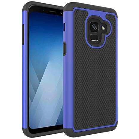 Samsung Galaxy A8 2018 Case, OEAGO [Shockproof] [Impact Protection] Hybrid Dual Layer Defender Protective Case Cover for Samsung Galaxy A8 2018 (2018 Release) - Blue