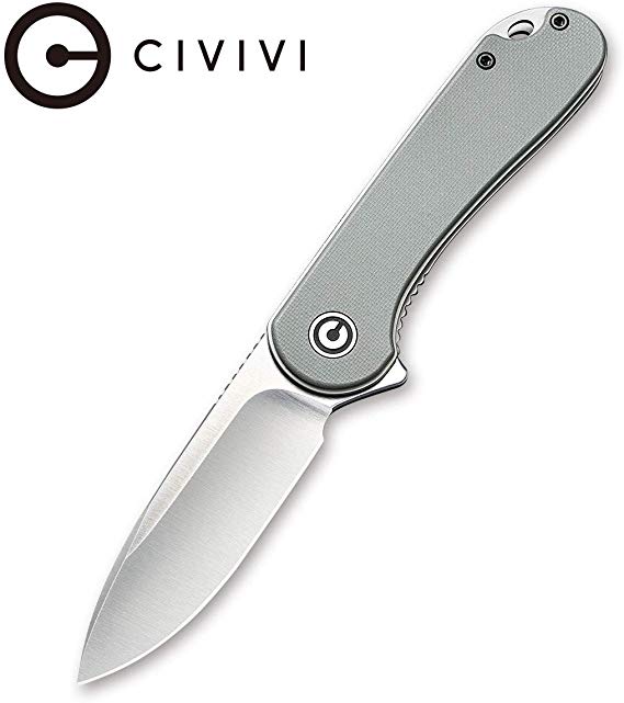 CIVIVI Knives Elementum EDC Folding Pocket Knife 2.96" D2 Satin Blade,G-10 Handles C907B (Gray)