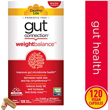 Gut Connection Weight Balance with Epicor & Sinetrol (Natural Weight Loss & Mood Enhancer) Prebiotic Weight Management Supplement, 60 Vegetarian Capsules, Non-GMO & Gluten-Free