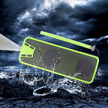 Bluetooth Speakers with Power Bank Powercore Start Sjsw Waterproof Outdoor Portable Wireless Speakers Bluetooth for iPhone  with Subwoofer 20 Hours Play Time Green