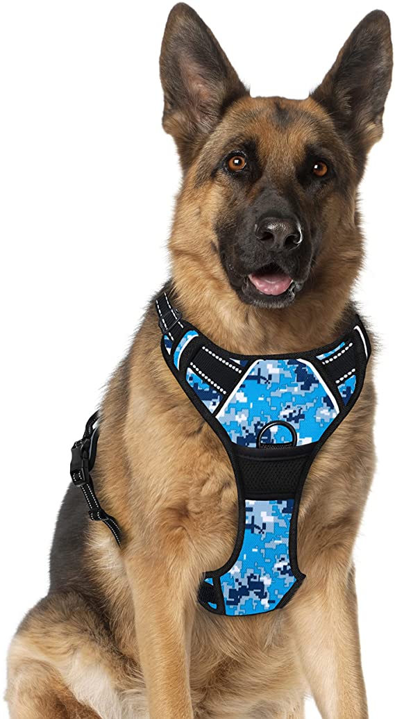 BARKBAY No Pull Dog Harness Large Step in Reflective Dog Harness with Front Clip and Easy Control Handle for Walking Training Running