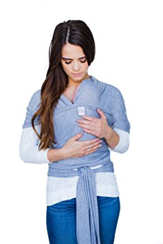 Cotton Baby Wrap – Soft, Stretchy Baby Sling Front Carrier perfect for Infants ( 0 – 9 months) – Great for Hands-free carrying, breastfeeding, and convenience – (Heather Gray)