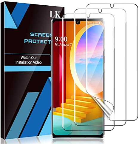 LK [3 Pack] Screen Protector for LG Velvet/LG Velvet 5G UW, (New Version) Positioning Tool, in-Display Fingerprint Support, Maximum Coverage HD Clear Flexible TPU Film