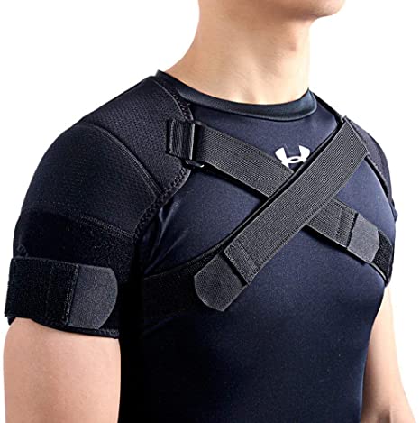 Kuangmi Double Shoulder Support Brace Strap Wrap Neoprene Protector (XXX-Large)