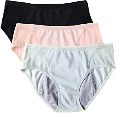 Teens Cotton Menstrual Period Panties Girls Heavy Flow Leak Proof Hipster Underwear Women Postpartum Briefs 3 Pack