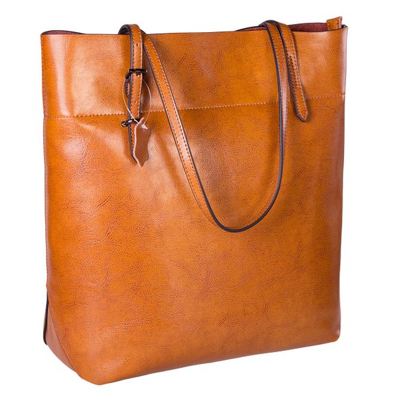 S-ZONE Vintage Genuine Leather Tote Shoulder Bag Handbag Big Large Capacity
