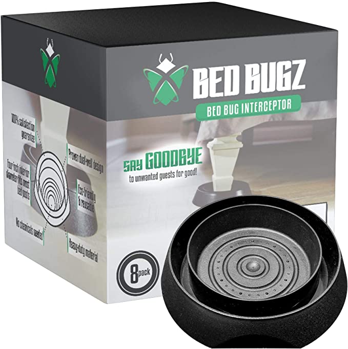 Bed Bug Interceptor - Extra Strength Pro (8 Pack) | Bed Bug Trap / Detector | Bed Bug Blocker | Bed Bug Killer and Traps for Beds, Cribs, and Hotels |  No Talcum or Chemicals / Eco Friendly