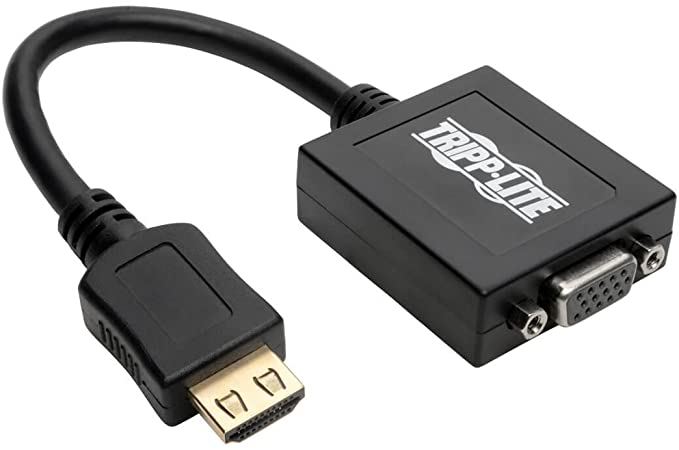 Tripp Lite HDMI to VGA Adapter, 3.5mm Audio Port, 1080p Video, Built-In 6” HDMI cable, for use with Computers, Laptops, Chromebooks, Raspberry Pi Projectors & More (P131-06N)