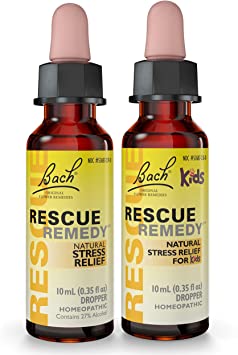 Bach RESCUE Remedy Adult and Kids 10mL Bundle, Natural Stress Relief, Homeopathic Flower Remedy, Vegan, Gluten and Sugar-Free