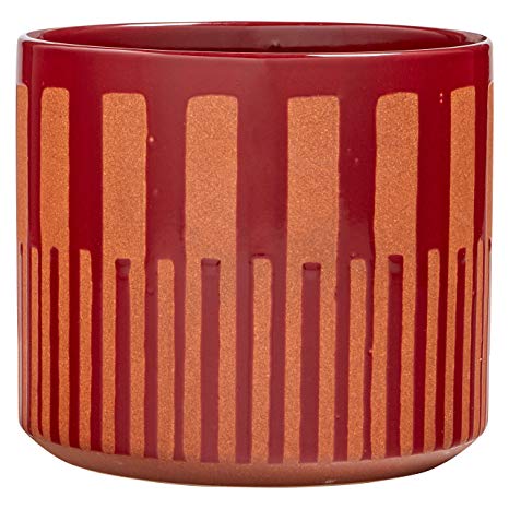 Rivet Modern Global Ceramic Stoneware Planter, 7.9"H, Red and Orange