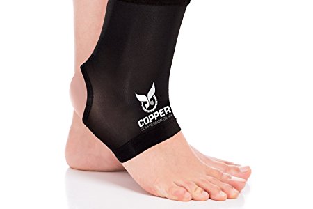 Copper Compression Gear PREMIUM Fit Recovery Ankle Sleeve - 100% GUARANTEED - #1 Ankle Brace / Support Sock / Wrap / Stabilizer For Men And Women
