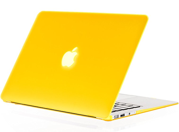 Kuzy - AIR 13-inch YELLOW Rubberized Hard Case for MacBook Air 13.3" (A1466 & A1369) (NEWEST VERSION) Shell Cover - Yellow