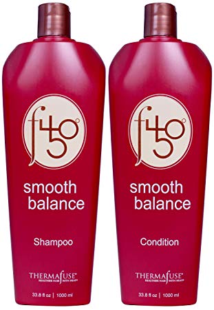 Thermafuse f450 Smooth Balance Shampoo & Conditioner (33.8 oz) Aftercare For Keratin Smoothing & Straightening Treatments. Sulfate Free, Vegan, Cruelty Free Formula Repairs Damaged Hair On Men & Women
