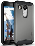TUDIA Slim-Fit MERGE Dual Layer Protective Case for Nexus 5X With Microphone Cutout 2015 Metallic Slate