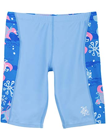 Tuga Girls Swim Jammer Short 2-14 Years, UPF 50  Sun Protection Board Short