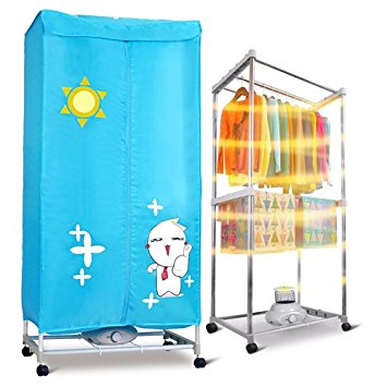 Electric Clothes Dryer Indoors Hug Flight 2 Layers Fast Air Dry Hot Wardrobe Machine drying rack For Home & Dorms To 15KG of Laundry 1000W