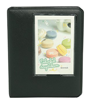 CLOVER Candy Color Fuji Instax Mini Book Album for Instax Mini7s 8 9 25 50s Film--- BLACK