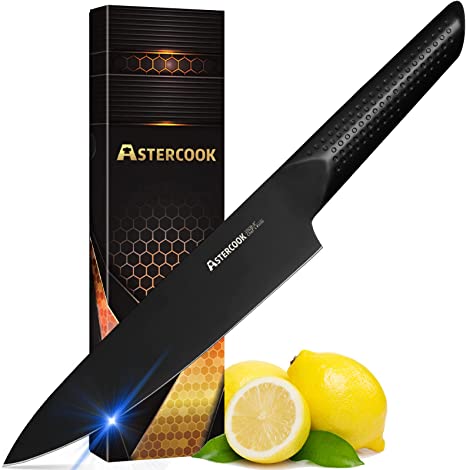 Chef Knife, 8 Inch Pro Kitchen Knife Dishwasher Safe, High Carbon German Stainless Steel Chef's Knives with Ergonomic Handle, Elegant Black