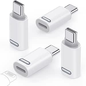 MoKo Lightning Female to USB C Male Adapter for iPhone 15, 4 Pack USB-C to Lightning Adapter for iPhone 15/15 Pro/15 Pro Max/15 Plus, iPad Pro/Air, 35W Fast Charging/Data Transfer, NOT for Audio/OTG