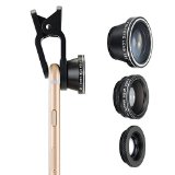 Habor 3 in 1 Clip-On 180 Degree Supreme Fisheye  065X Wide Angle 10X Macro Lens For Cell Phone Digital Camera Note Book PC ipad Wide Angle Lens and Macro Lens are connected together