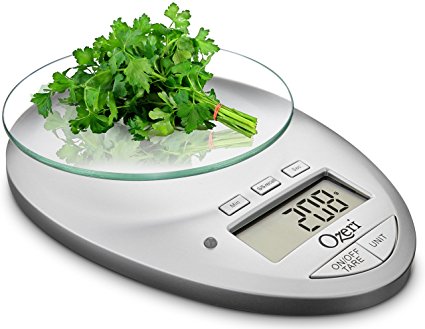 Ozeri Pro II Digital Kitchen Scale with Removable Glass Platform and Countdown Kitchen Timer (1 g to 12 lbs Capacity)