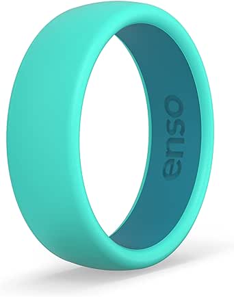 Enso Rings Dual Tone Silicone Wedding Ring – Two Tone Hypoallergenic Wedding Band – Comfortable Band for Active Lifestyle - Medical Grade Silicone – 1.75mm Thick Unisex Band